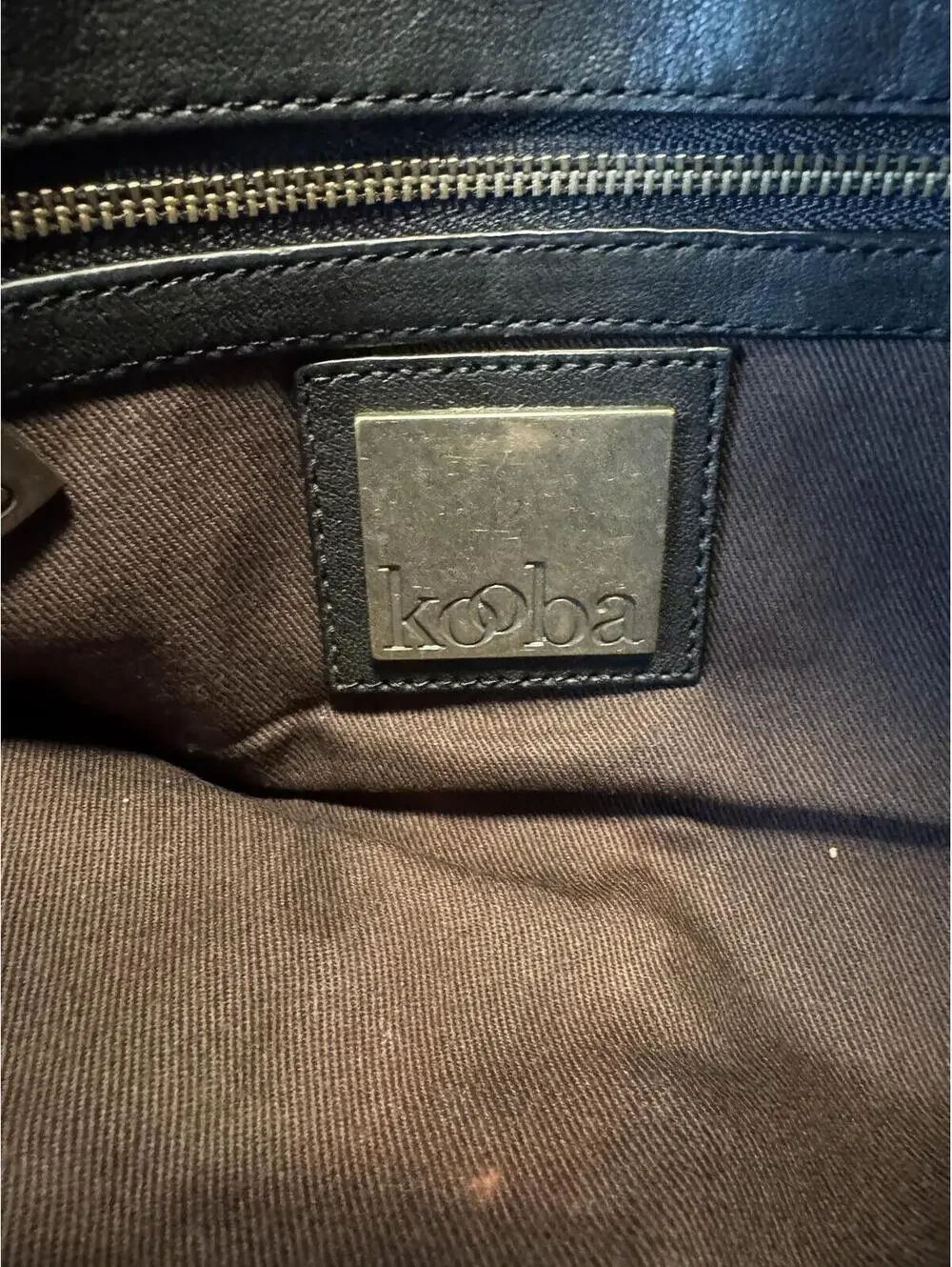 Kooba Black Lambskin Leather Ruched Zip Foldover Clutch NWT